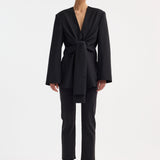 ROHE - Sleeve-cinched blazer-top | black