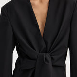 ROHE - Sleeve-cinched blazer-top | black