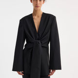 ROHE - Sleeve-cinched blazer-top | black