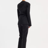 ROHE - Sleeve-cinched blazer-top | black