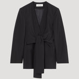 ROHE - Sleeve-cinched blazer-top | black