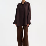 ROHE - Deconstructed silk shirt | mahogany