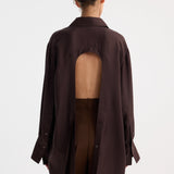 ROHE - Deconstructed silk shirt | mahogany