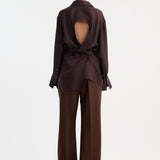 ROHE - Deconstructed silk shirt | mahogany