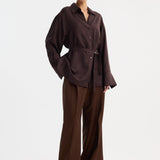 ROHE - Deconstructed silk shirt | mahogany