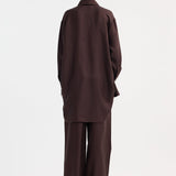 ROHE - Signature elongated silk shirt | mahogany