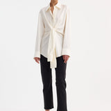 ROHE - Silk knotted shirt | cream