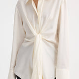 ROHE - Silk knotted shirt | cream