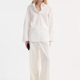 ROHE - Poplin silk combined gilet-shirt | optic white