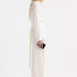 ROHE - Poplin silk combined gilet-shirt | optic white