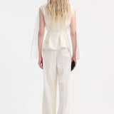 ROHE - Poplin silk combined gilet-shirt | optic white