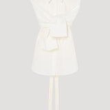 ROHE - Poplin silk combined gilet-shirt | optic white