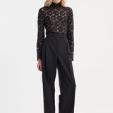 ROHE - Lace turtleneck top | black