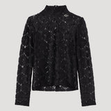 ROHE - Lace turtleneck top | black