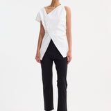 ROHE - Asymmetrical poplin top | optic white