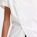ROHE - Asymmetrical poplin top | optic white