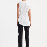 ROHE - Asymmetrical poplin top | optic white