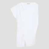 ROHE - Asymmetrical poplin top | optic white
