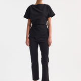 ROHE - Draped lapel top | black