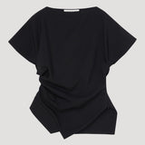 ROHE - Draped lapel top | black