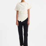 ROHE - Draped lapel top | off white