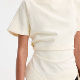 ROHE - Draped lapel top | off white