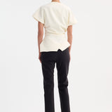 ROHE - Draped lapel top | off white