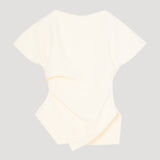 ROHE - Draped lapel top | off white