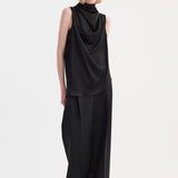 ROHE - Draped satin top | black