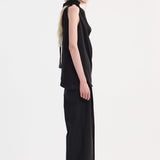 ROHE - Draped satin top | black