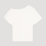 ROHE - Asymmetrical Punto Milano knitted top | off white