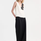ROHE - Scoop-neck silk lace top | cream