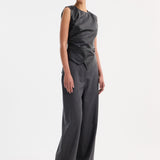 ROHE - Draped leather top | black