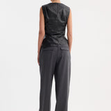ROHE - Draped leather top | black
