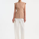 ROHE - Curved open back top | powder