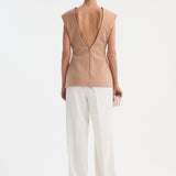 ROHE - Curved open back top | powder