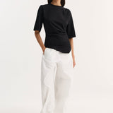 ROHE - Reinvented twisted t - shirt | black