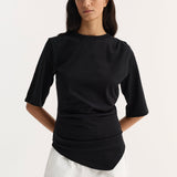 ROHE - Reinvented twisted t - shirt | black
