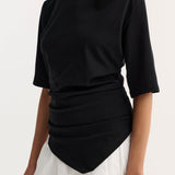 ROHE - Reinvented twisted t - shirt | black