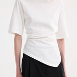 ROHE - Reinvented twisted t-shirt | optic white