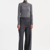ROHE - Double-layer wool top | mid grey melange