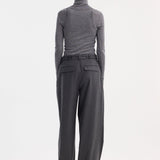 ROHE - Double-layer wool top | mid grey melange