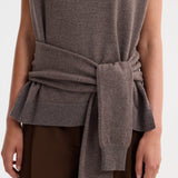 ROHE - Double-layered knit top | mud melange