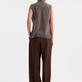 ROHE - Double-layered knit top | mud melange