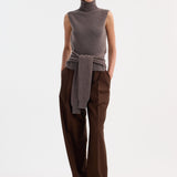 ROHE - Double-layered knit top | mud melange