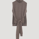 ROHE - Double-layered knit top | mud melange