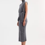 ROHE - Double-layered knit dress | mid grey melange