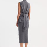 ROHE - Double-layered knit dress | mid grey melange