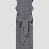 ROHE - Double-layered knit dress | mid grey melange