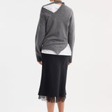 ROHE - Two-way deconstructed jumper | mid grey melange